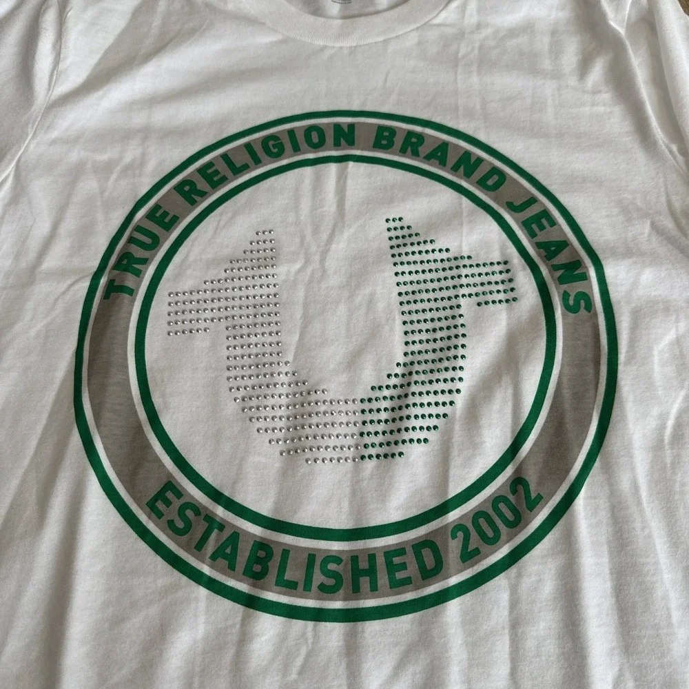 True‎ Religion Men's White Strike HS SS Tee 2002 Size Medium NEW
